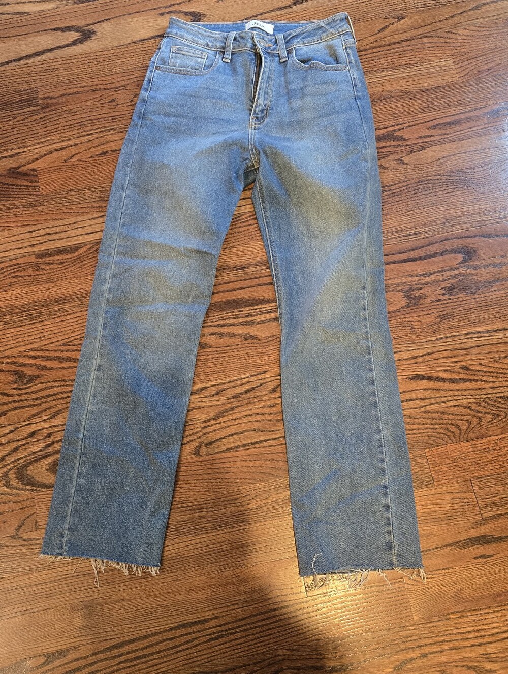 JBD (Just Black Denim) Light Blue Straight Leg Raw Hem Jeans